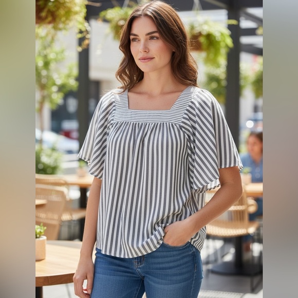 Madewell Tops - Madewell Popover Striped Dolman Sleeve Blo…